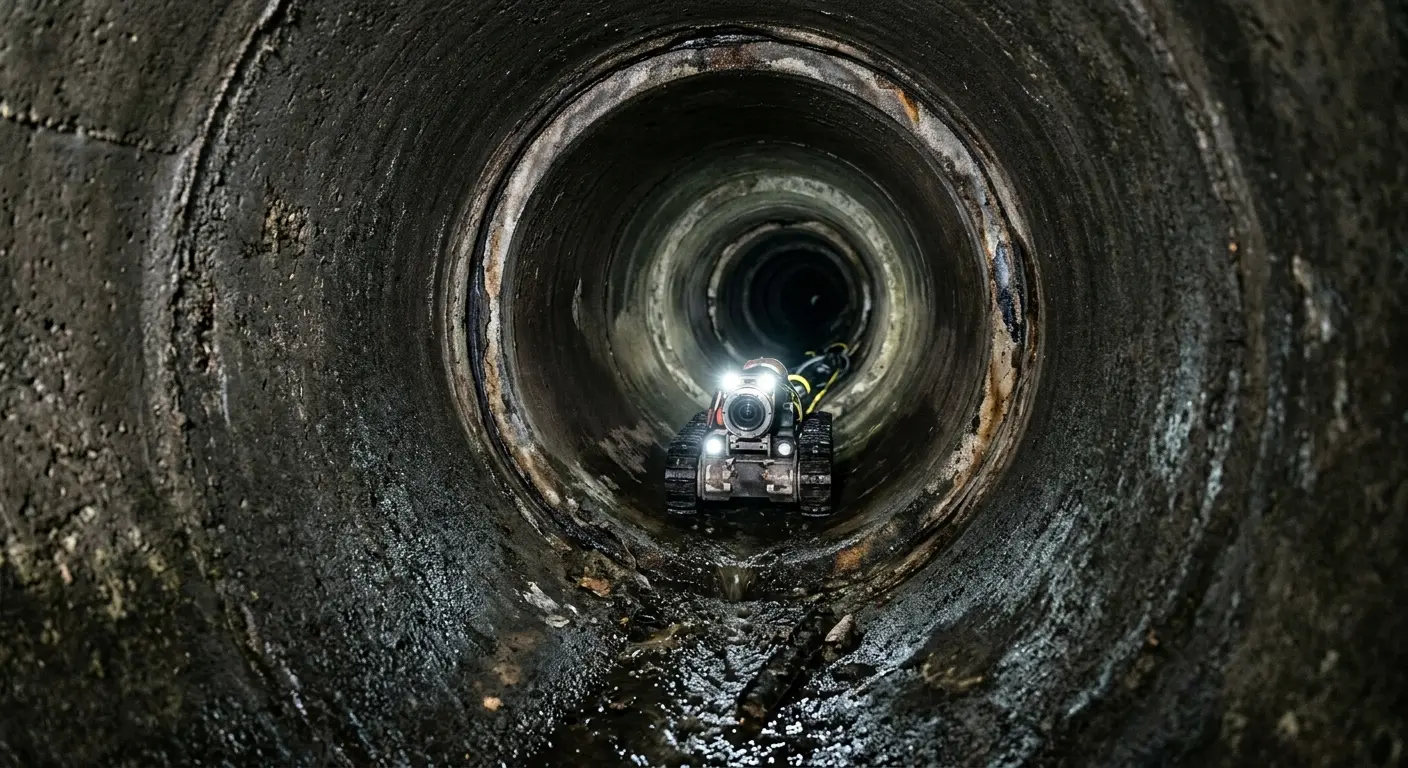 Robotic sewer camera inspecting pipe interior for Sewer Line Cleaning in Croton-on-Hudson